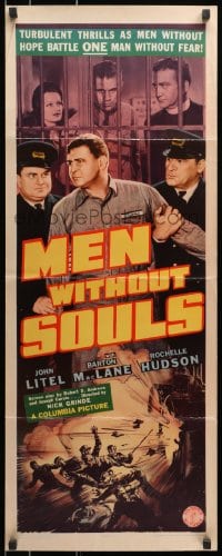 4f162 MEN WITHOUT SOULS insert 1940 John Litel, Barton MacLane, Rochelle Hudson, young Glenn Ford!
