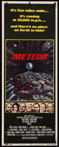 4f163 METEOR insert 1979 Sean Connery, Natalie Wood, cool sci-fi artwork by Michael Whipple!