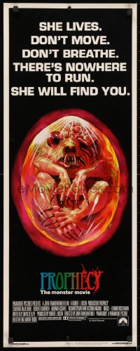 4f187 PROPHECY insert 1979 John Frankenheimer, art of monster in embryo by Paul Lehr!