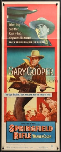 4f212 SPRINGFIELD RIFLE insert 1952 cool close-up artwork of Gary Cooper with rifle!