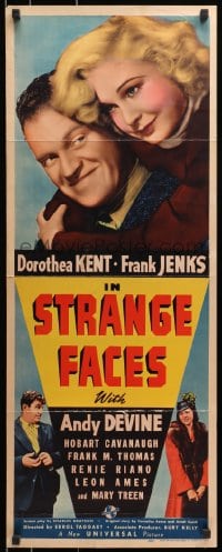 4f216 STRANGE FACES insert 1938 c/u of Dorothea Kent & Frank Jenks + Andy Devine & Mary Treen!