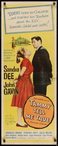 4f225 TAMMY TELL ME TRUE insert 1961 romantic image of Sandra Dee about to kiss John Gavin!