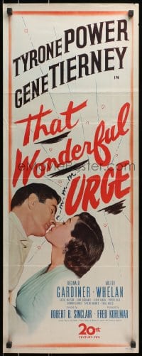 4f232 THAT WONDERFUL URGE insert 1949 image of Tyrone Power about to kiss sexy Gene Tierney!