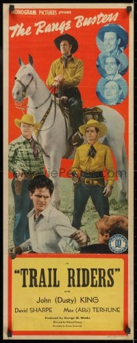 4f248 TRAIL RIDERS insert 1943 cowboys Dusty King & Max Terhune are The Range Busters!