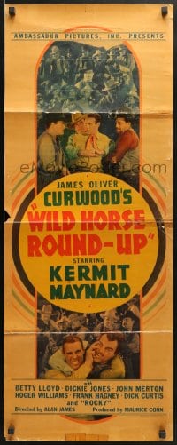 4f270 WILD HORSE ROUND-UP insert 1937 Kermit Maynard, written by James Oliver Curwood!