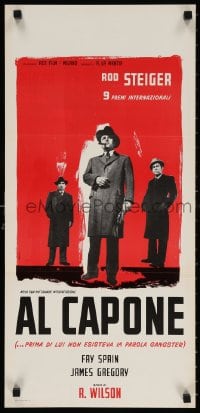 4f805 AL CAPONE Italian locandina 1959 Rod Steiger as the most notorious gangster by Ferrini!