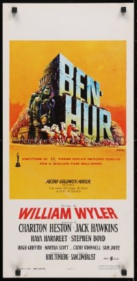 4f817 BEN-HUR Italian locandina R1980s Charlton Heston, William Wyler classic religious epic!