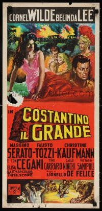 4f840 CONSTANTINE & THE CROSS Italian locandina 1962 Costantino il grande, Cornel Wilde, Belinda Lee