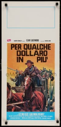 4f870 FOR A FEW DOLLARS MORE Italian locandina R1970s Leone, Clint Eastwood, black title!