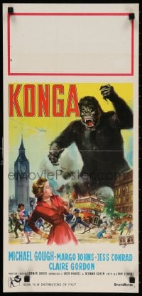 4f910 KONGA Italian locandina 1961 great artwork of giant angry ape terrorizing city, different!