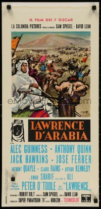 4f915 LAWRENCE OF ARABIA Italian locandina 1963 Lean, Cesselon art of Peter O'Toole, ultra-rare!