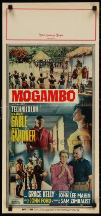 4f925 MOGAMBO Italian locandina R1960s Clark Gable, Grace Kelly & Ava Gardner in Africa, John Ford!