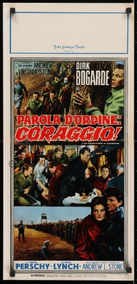 4f936 PASSWORD IS COURAGE Italian locandina 1963 Dirk Bogarde in an English version of The Great Escape!
