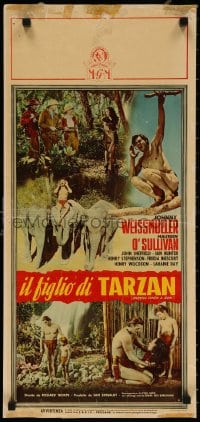 4f969 TARZAN FINDS A SON Italian locandina R1950s Weissmuller, Maureen O'Sullivan & Sheffield!