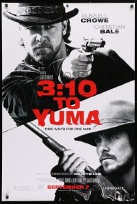 4g503 3:10 TO YUMA heavy stock teaser 1sh 2007 Russell Crowe & Christian Bale over white background!
