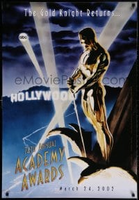 4g505 74TH ANNUAL ACADEMY AWARDS 1sh 2002 cool Alex Ross art of Oscar over Hollywood!