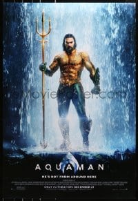 4g524 AQUAMAN advance DS 1sh 2018 DC, Jason Mamoa in title role, he's not from around here!