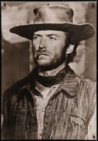 4g242 CLINT EASTWOOD 26x38 commercial poster 1970s portrait in cowboy gear!
