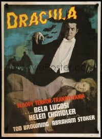 4g244 DRACULA 21x29 commercial poster 1980s Browning, Bela Lugosi with his creepy long fingernails!