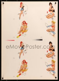 4g270 NEW YEAR'S PIN-UP ART 17x24 commercial poster 1960s sexy themed poses by Milton!