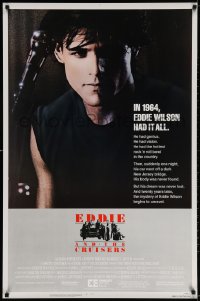 4g635 EDDIE & THE CRUISERS 1sh 1983 close up of Michael Pare with microphone, rock 'n' roll!