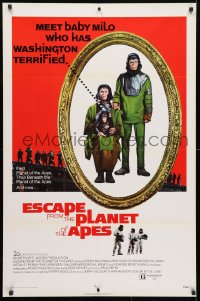 4g641 ESCAPE FROM THE PLANET OF THE APES 1sh 1971 meet Baby Milo who has Washington terrified!