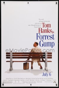 4g659 FORREST GUMP advance 1sh 1994 Tom Hanks sits on bench, Robert Zemeckis classic!