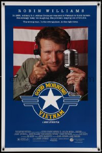 4g680 GOOD MORNING VIETNAM 1sh 1987 military radio DJ Robin Williams, directed by Barry Levinson!