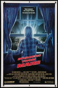 4g723 INVADERS FROM MARS 1sh 1986 Tobe Hooper, art by Mahon, he knows they're here, R-rated!