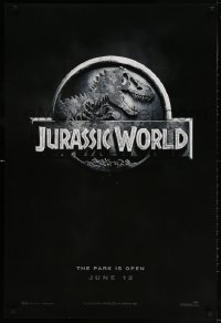 4g733 JURASSIC WORLD teaser DS 1sh 2015 Jurassic Park sequel, cool image of the new logo!