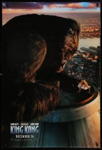4g740 KING KONG teaser DS 1sh 2005 Naomi Watts & ape on rooftop of Empire State Building!