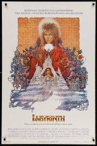 4g743 LABYRINTH 1sh 1986 Jim Henson, art of David Bowie & Jennifer Connelly by Ted CoConis!
