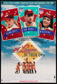 4g746 LEAGUE OF THEIR OWN heavy stock advance 1sh 1992 Tom Hanks, Madonna, Davis, women's baseball!
