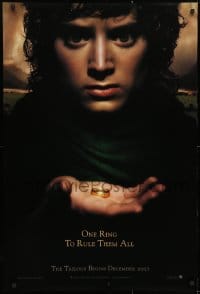 4g760 LORD OF THE RINGS: THE FELLOWSHIP OF THE RING teaser DS 1sh 2001 J.R.R. Tolkien, one ring!