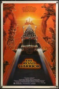 4g763 MAD MAX 2: THE ROAD WARRIOR 1sh 1982 Mel Gibson returns in the title role, art by Commander!