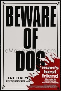 4g773 MAN'S BEST FRIEND 1sh 1993 Ally Sheedy, Henriksen, great image of sign with bite out of it!