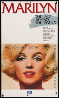 4g204 MARILYN: THE LADY BEHIND THE LEGEND 22x38 video poster 1987 close-up of the sexy actress!