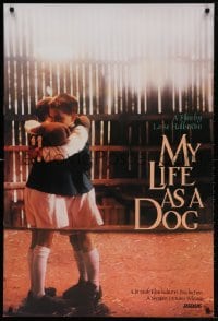 4g796 MY LIFE AS A DOG 1sh 1987 Lasse Hallstrom's Mitt liv som hund, cute image of kids!