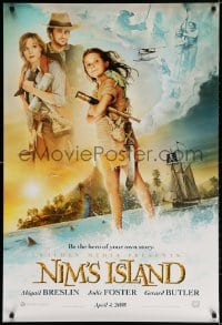 4g808 NIM'S ISLAND teaser DS 1sh 2008 Abigail Breslin in the title role, Jodie Foster, Butler!