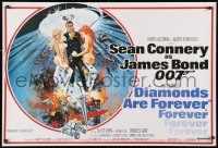 4g218 DIAMONDS ARE FOREVER 27x40 REPRO poster 1980s Connery as James Bond 007 by McGinnis!