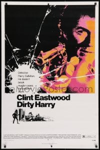 4g219 DIRTY HARRY 27x40 REPRO poster 1980s Eastwood pointing his .44 magnum, Don Siegel classic!
