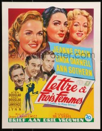 4g230 LETTER TO THREE WIVES 15x20 REPRO poster 1990s Crain, Darnell, Sothern, Douglas!