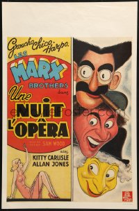 4g232 NIGHT AT THE OPERA 14x21 Belgian REPRO poster 1990s Groucho, Chico , Harpo Marx, Carlisle!