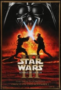 4g209 REVENGE OF THE SITH 27x40 Canadian video poster 2005 Star Wars Episode III, Obi Wan versus Darth Vader
