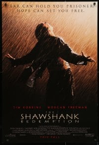 4g887 SHAWSHANK REDEMPTION advance DS 1sh 1994 escaped prisoner Tim Robbins in rain, Stephen King!