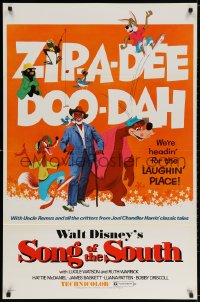 4g900 SONG OF THE SOUTH 1sh R1972 Walt Disney, Uncle Remus, Br'er Rabbit & Bear, zip-a-dee doo-dah!