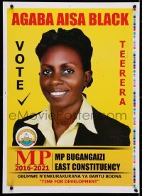 4g012 AGABA AISA BLACK 18x25 Ugandan political campaign 2016 cool close-up, vote!