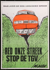 4g300 AGALEV TGV style 17x23 Belgian special poster 1980s completely different art!
