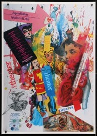 4g148 ALLES THEATER 23x33 German stage poster 1985 wild different collage art by Holger Matthies!