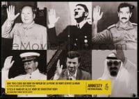 4g306 AMNESTY INTERNATIONAL 2-sided 12x17 Belgian special poster 2011 several images of dictators!